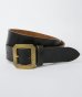 画像1: (再アップ） BELAFONTE/RT LEATHER BELT  BLACKxBRASS (1)