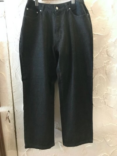 画像1: HAL HAM/DENIM BAGGY PANTS  BLACK