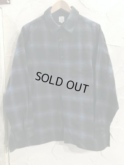 画像1: REVO/OMBRE CHECK SHIRT  BLUE