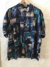 画像1: REVO/FLOWER PATTERN RAYON S/S SHIRTS  NAVY (1)