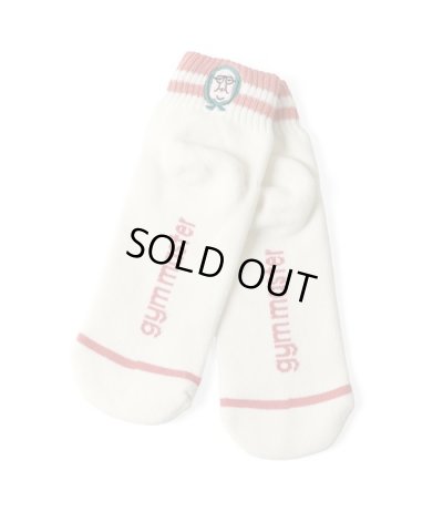 画像1: GYMMASTER/HAPPY EMBROIDERY SHORT SOX  WHITExRED(PINK)