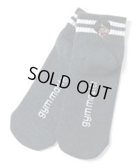 GYMMASTER/HAPPY EMBROIDERY SHORT SOX  CHARCOAL