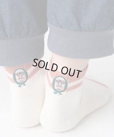 画像2: GYMMASTER/HAPPY EMBROIDERY SHORT SOX  WHITExRED(PINK)