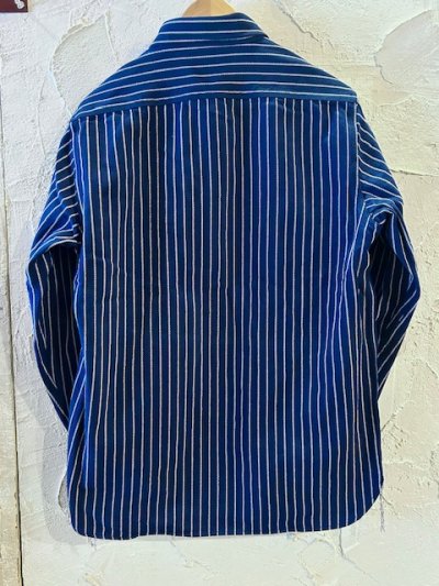 画像2: HOUSTON/STRIPE VIYELLA SHIRT  NAVY