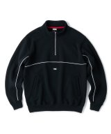 FTC/PIPING HALF ZIP SWEAT SHIRT  BLACK