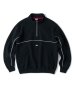 画像1: FTC/PIPING HALF ZIP SWEAT SHIRT  BLACK (1)