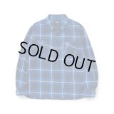 RATS/COTTON FLANNEL BLUE CHECK SHIRT  BLUE