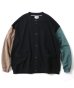 画像1: GYMMASTER/BLOCK INLAY BUTTON CARDI  CRAZY (1)