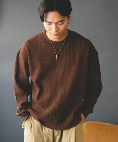 画像4: GYMMASTER/WAFFLE CREW NECK  CHARCOAL