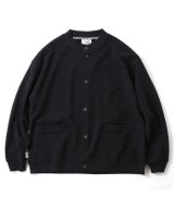 GYMMASTER/BLOCK INLAY BUTTON CARDI  BLACK