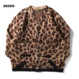 (店頭在庫分) (再入荷) UNIVERD 72/MOHAIR TOUCH CARDIGAN  LEOPARD  BROWN