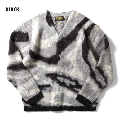 画像1: (店頭在庫分) (再入荷) UNIVERD 72/MOHAIR TOUCH CARDIGAN MARBLE  BLACK