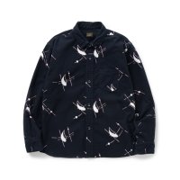 RATS/ATOMIC PRINT FLANNEL B.D SHIRT  BLACK