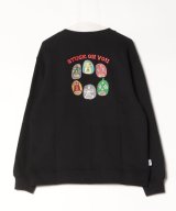 GYMMASTER/STUCK ON YOU EMBROIDERY SWEAT  BLACK