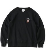 GYMMASTER/WELL DONE EMBROIDERY SWEAT  BLACK