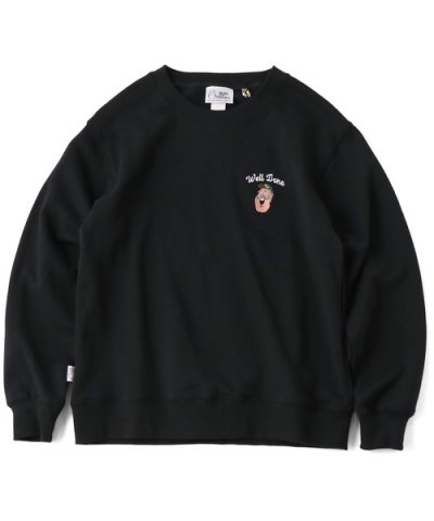 画像1: GYMMASTER/WELL DONE EMBROIDERY SWEAT  BLACK