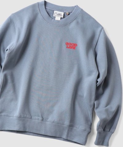 画像2: (再入荷) GYMMASTER/GOOD LIFE EMBROIDERY SWEAT GRAYISH BLUE