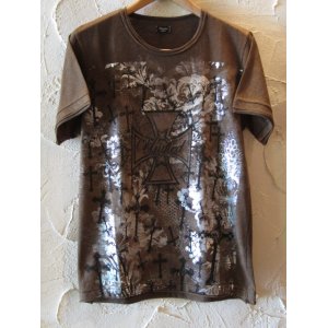 画像: ☆SALE 65%OFF☆ UNIFIED/IRON CROSS 銀箔 PRINT TEE　BROWN