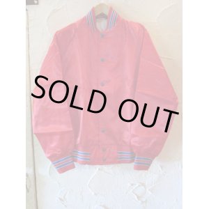 画像: (DEAD STOCK) SPORTS MASTER/SATIN BASEBALL JKT  REDxBLUE