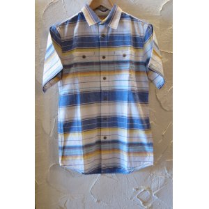 画像: (SALE 40%OFF) VINTAGE EL/NATIVE BORDER SHIRTS　S/S  BLUE