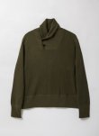 画像1: BELAFOTE/RT HEAVY WAFFLE SHAWL PULLOVER A.GREEN