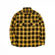 画像1: RATS/PRINT FLANNEL CHECK SHIRT BLACKxYELLOW