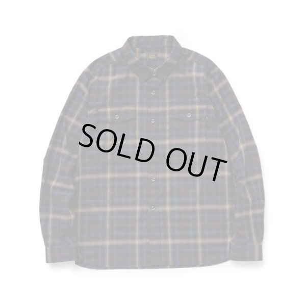 画像1: RATS/OMBRE CHECK SHIRTS  BLACK