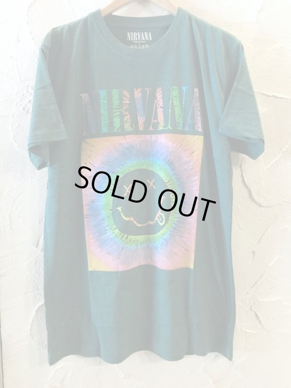 画像1: ROCK OFF/NIRVANA FLOWER S/S T  GREEN