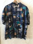 画像1: REVO/FLOWER PATTERN RAYON S/S SHIRTS  NAVY