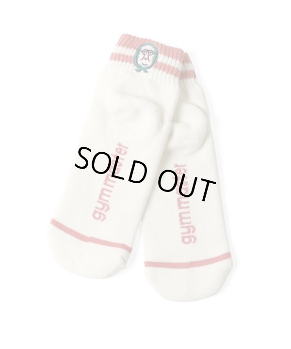 画像1: GYMMASTER/HAPPY EMBROIDERY SHORT SOX  WHITExRED(PINK)