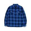 画像1: RATS/COTTON FLANNEL BLUE CHECK SHIRT  BLUE