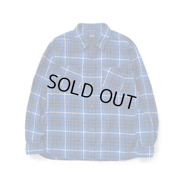 画像1: RATS/COTTON FLANNEL BLUE CHECK SHIRT  BLUE