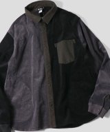 画像: GYMMASTER/STRETICH CORDUROY SHIRT JKT  BLACKｘCHARCOAL