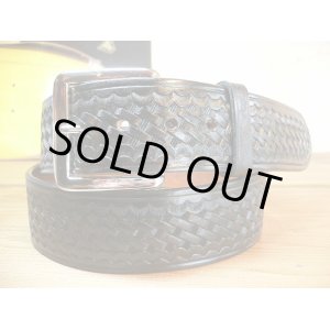 画像: ALFONSO'S/BASKET WEAVE LEATHER BELT  BLACK