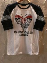 画像: ☆SALE 50%OFF☆ BLACK EDITION/SKULL RAGLAN T 五分丈  WHITE