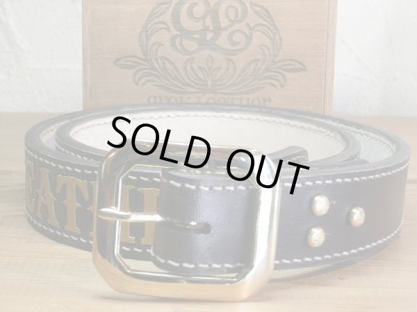 GROK LEATHER/LOGO HAND BELT BLACK GROK LEATHER