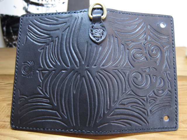 画像: GROK LEATHER/SPIDER BIKER WALLET CARVING BLACK