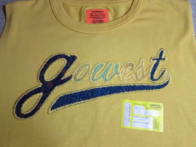 画像: (SALE 40%OFF)GO WEST/NO SLEEVE PATCH TEE GOWEST  BUTTER(MUSTARD)