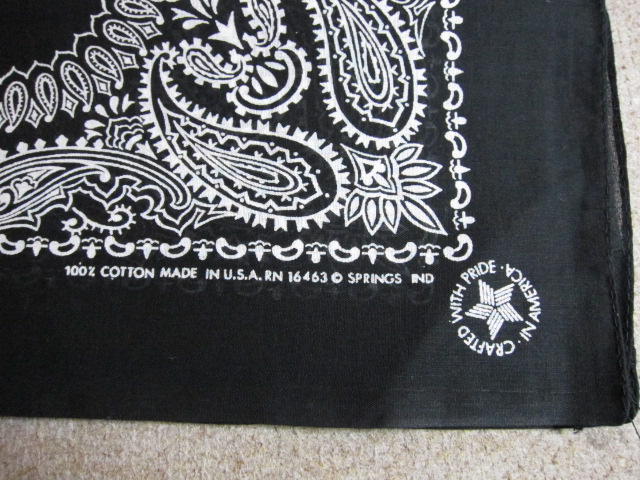 画像: SPRINGS/80's DEAD STOCK BANDANA A  BLACK