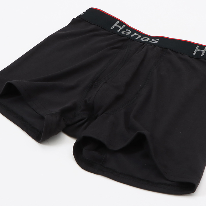 画像1: (再入荷)  HANES/SHORT BOXER BRIEF  BLACK