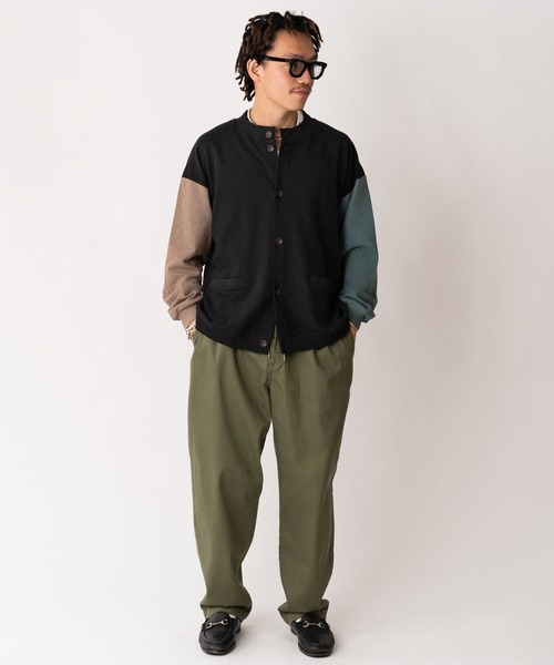 画像2: GYMMASTER/BLOCK INLAY BUTTON CARDI  CRAZY