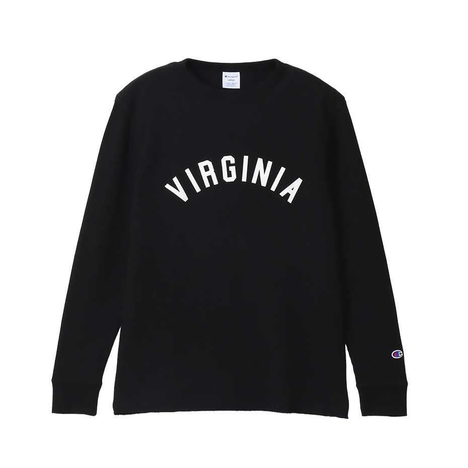 画像1: CHAMPION/LONG SLEEVE T WAFFLE  BLACK