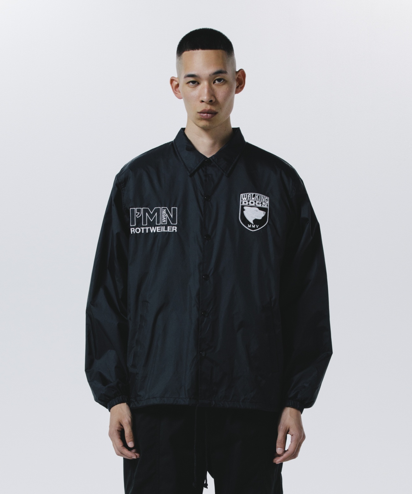 画像1: ROTTWEILER/WALKING DOG COACH JACKET  BLACK