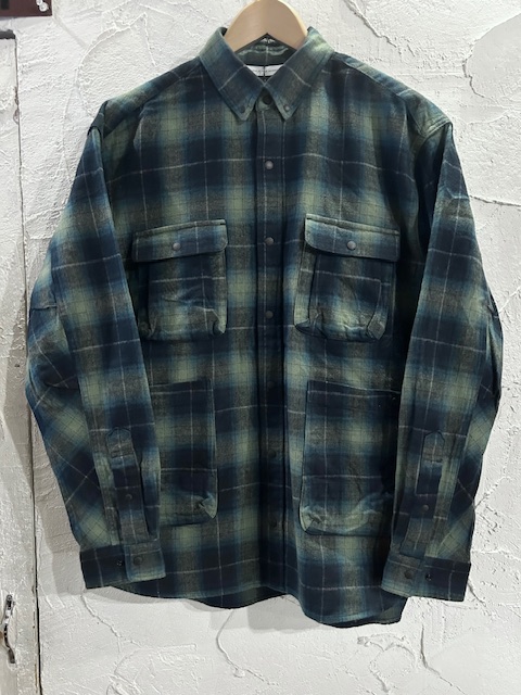 画像1: NANGA/FADE PLAID CAMP SHIRT  GREEN