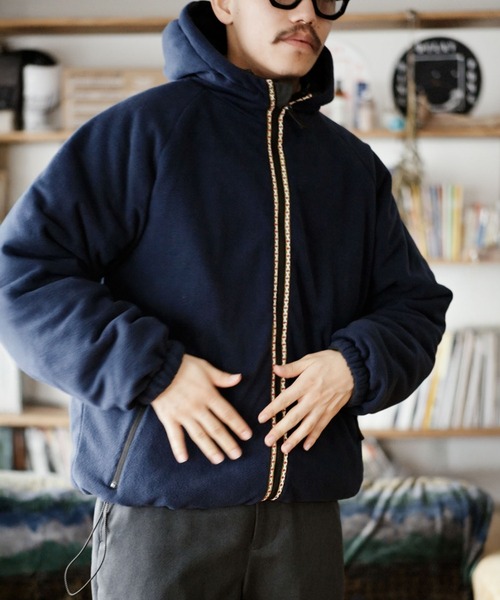 画像2: GYMMASTER/REVERSIBLE 60/40xFLEECE HOOD JKT  BLACK