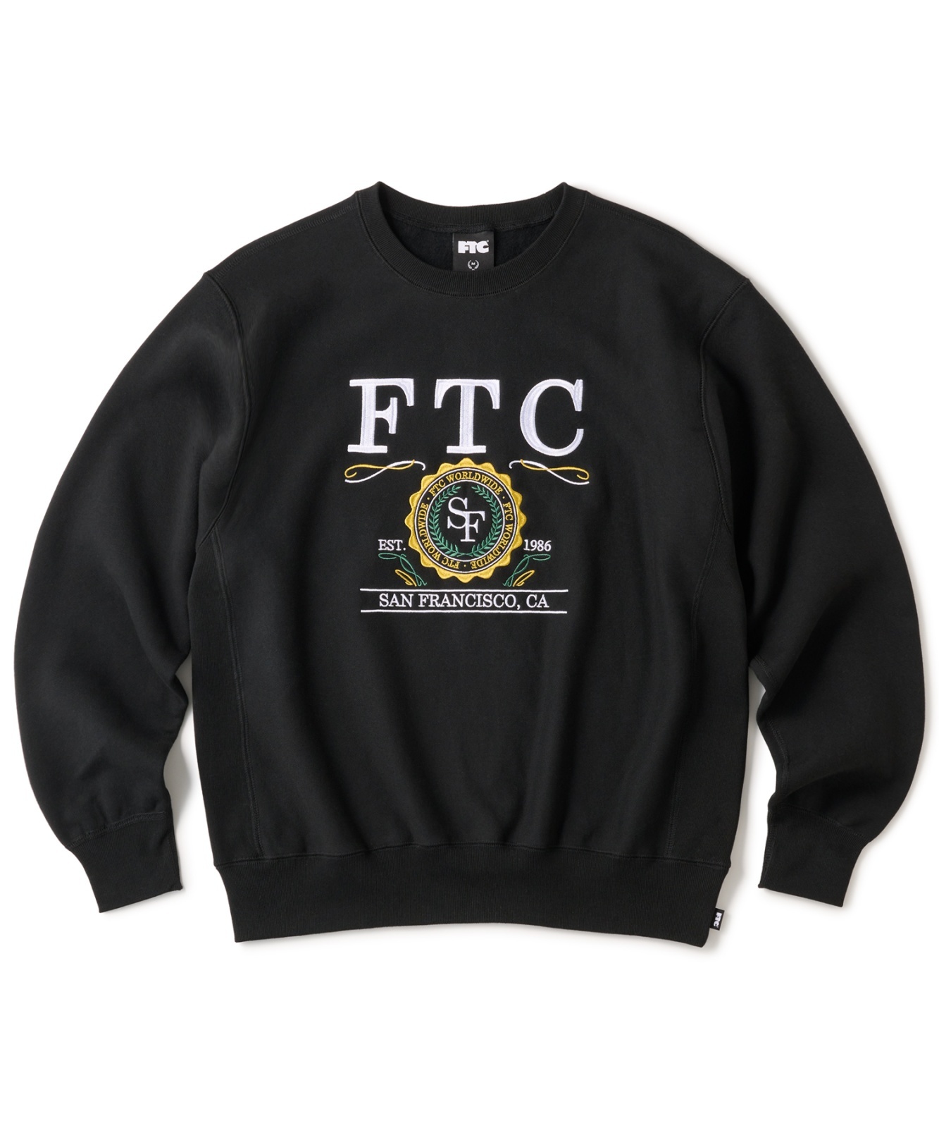 画像1: FTC/UNIVERSITY CREW NECK  BLACK