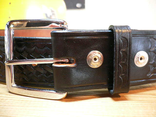 画像: ALFONSO'S/BASKET WEAVE LEATHER BELT  BLACK