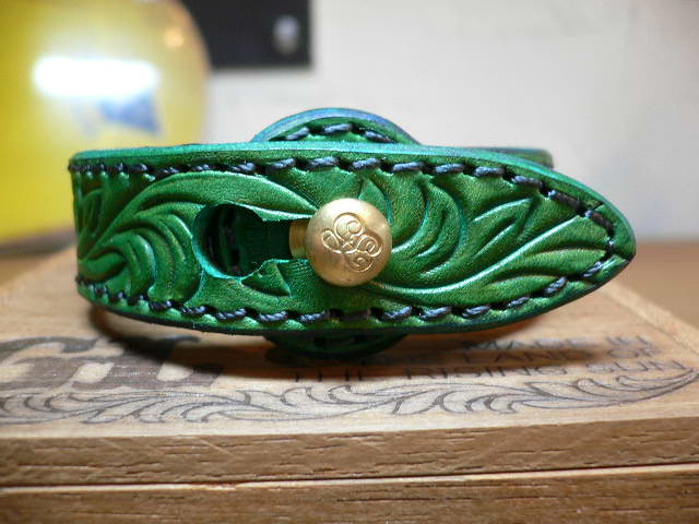 画像: GROK LEATHER/ARABESQUE BRACELET 15mm  GREEN